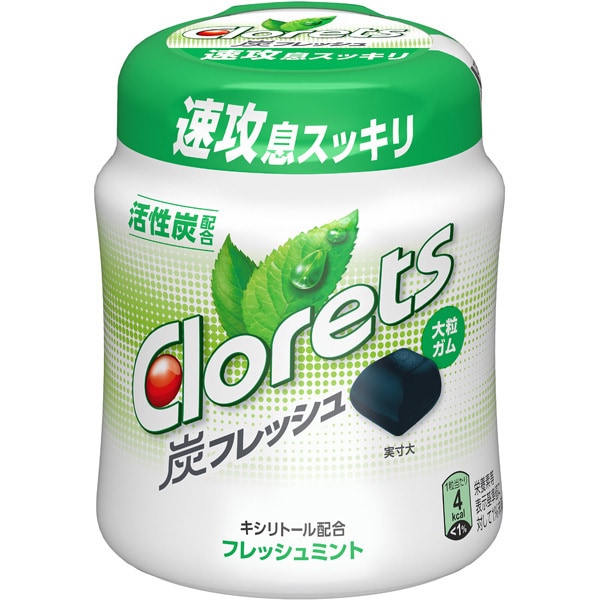 Clorets Gum Charcoal Fresh Mint flavor Bottle type 112g Mondelez