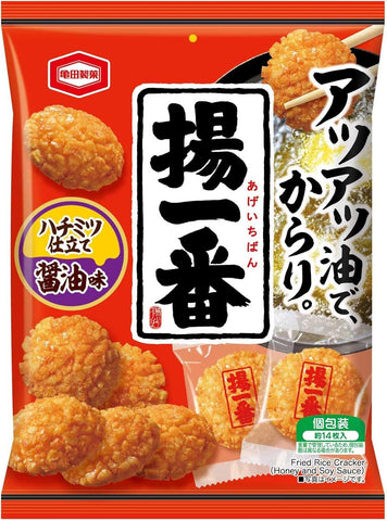 Fried Rice cracker Age-Ichiban Soy sauce with honey flavor 100g Kameda
