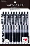 10 x Zebra Sarasa Clip 0.5mm Ballpoint pen Black color