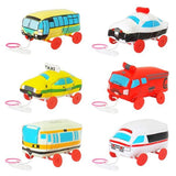 "Walk-Along Working Vehicles" 6 set soft vinyl inflatable toy