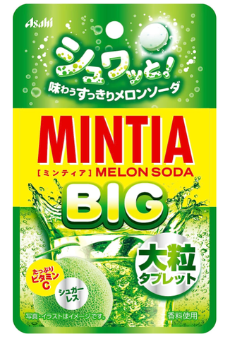 Asahi Mintia Big Tablette mit Melonen-Soda-Geschmack, zuckerfrei, 20 g