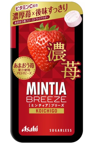 Asahi Mintia Breeze Rich Strawberry sem açúcar 30 comprimidos