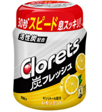 Clorets 口香糖木炭新鲜柠檬薄荷味瓶装 127g 亿滋日本