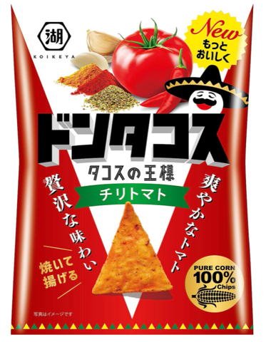 Koikeya Don Tacos Chili Tomate chips sabor 72g