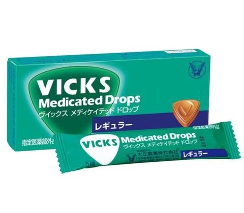 Vicks Medicated Drops Candy for throat Regular 20 drops in 1 box Japan Taisho