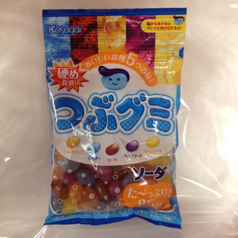 Tsubu Gummi Soda sabor Caramelo gomoso 85g Kasugai