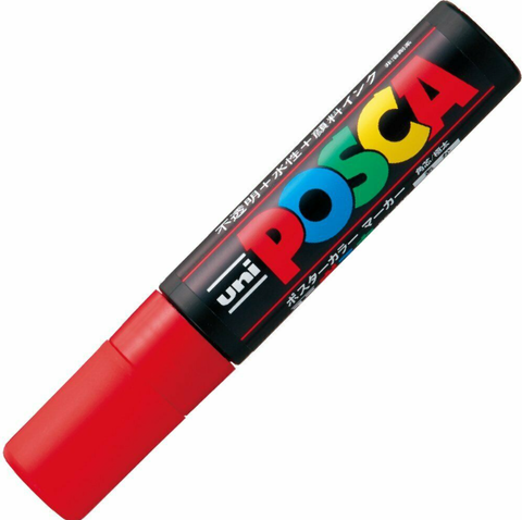 Uni Posca Roter Farbmarkierungsstift mit extra kräftiger Spitze