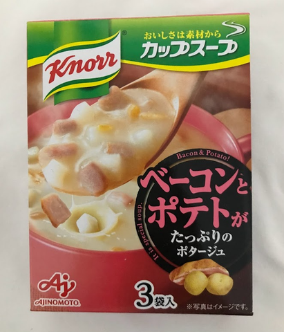 Knorr Ajinomoto Cup Soup Bacon និងដំឡូងបារាំង 3 ពែង