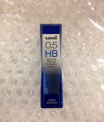 Uni Nano Dia Mechanical Pencil Lead Refills 0.5mm HB Black 40 leads